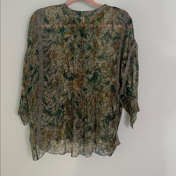BURNING TORCH beautiful silk blouse S - Picture 7 of 9